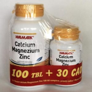 Calciu Magneziu si Zinc Forte 100 tablete + 30 tablete