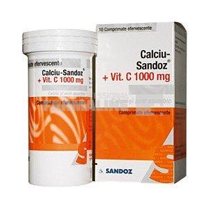 Calciu Sandoz + Vitamina C 1000 mg 10 comprimate efervescente
