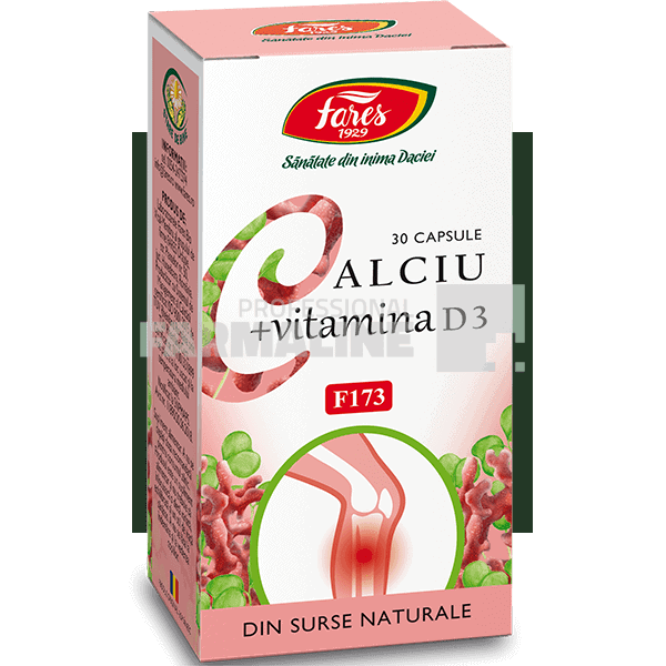 Calciu + Vitamina D3 F173 30 capsule