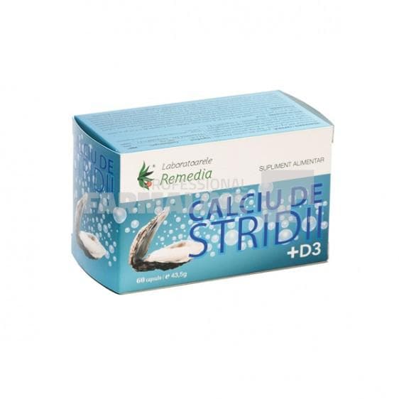 Calciu de stridii + Vitamina D3 60 capsule