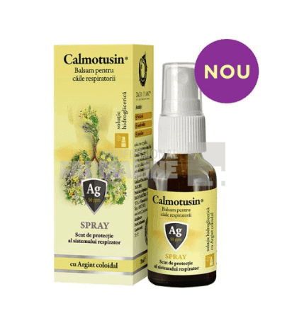 Calmotusin Spray pentru gat cu argint coloidal fara alcool 20 ml 1 Calmotusin Spray pentru gat cu argint coloidal fara alcool 20 ml