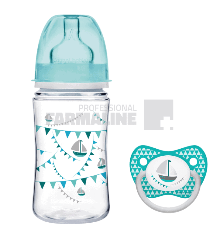 Canpol 0164 Blue Set biberon + suzeta 1 Canpol 0164 Blue Set biberon + suzeta