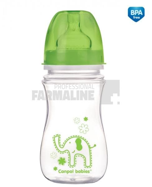 Canpol 35/206 Biberon anti-colici gat larg 3-6+ luni 240 ml 1 Canpol 35/206 Biberon anti-colici gat larg 3-6+ luni 240 ml