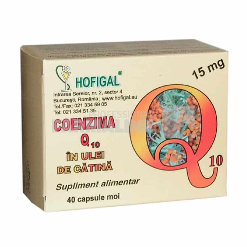 Coenzima Q10 în Ulei de catina 15 mg 40 capsule moi