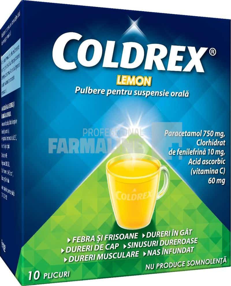 Coldrex Lemon 10 plicuri 1 Coldrex Lemon 10 plicuri