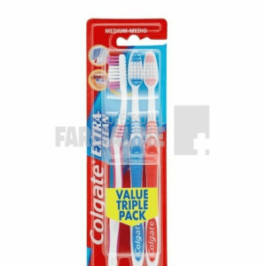 Colgate Extra Clean Periuta de dinti 2+1 Cadou