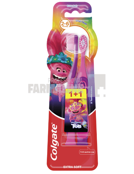 Colgate Periuta de dinti copii Extra Soft 2-6 ani 1+1 Cadou 1 Colgate Periuta de dinti copii Extra Soft 2-6 ani 1+1 Cadou