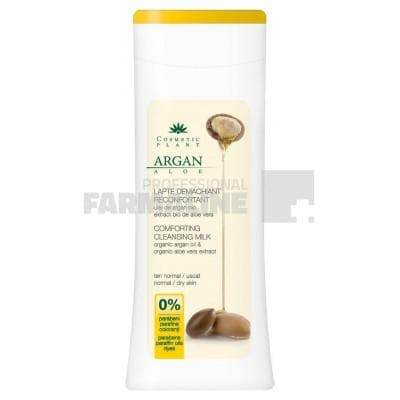 Cosmetic Plant Lapte demachiant reconfortant cu Ulei de Argan bio si Extract bio de Aloe Vera ten normal/uscat 200 ml
