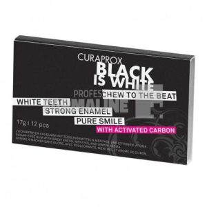 Curaprox Guma Black is White To Go 12 pastile