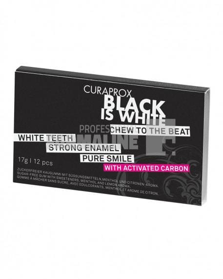 Curaprox Guma Black is White To Go 12 pastile 1 Curaprox Guma Black is White To Go 12 pastile