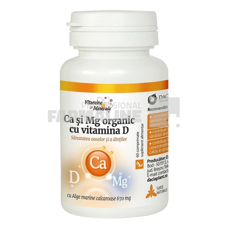 Dacia Plant Calciu Magneziu vitamina D 60 comprimate
