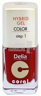 Delia Coral Hybrid Gel Color step 1 Lac unghii 01