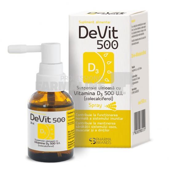 Devit 500 Suspensie uleioasa cu Vitamina D3 500U.I. spray 20 ml