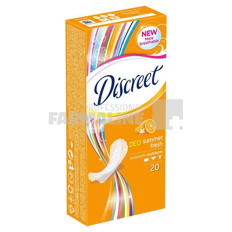 Discreet Deo Summer Fresh Multiform Absorbante zilnice 20 bucati