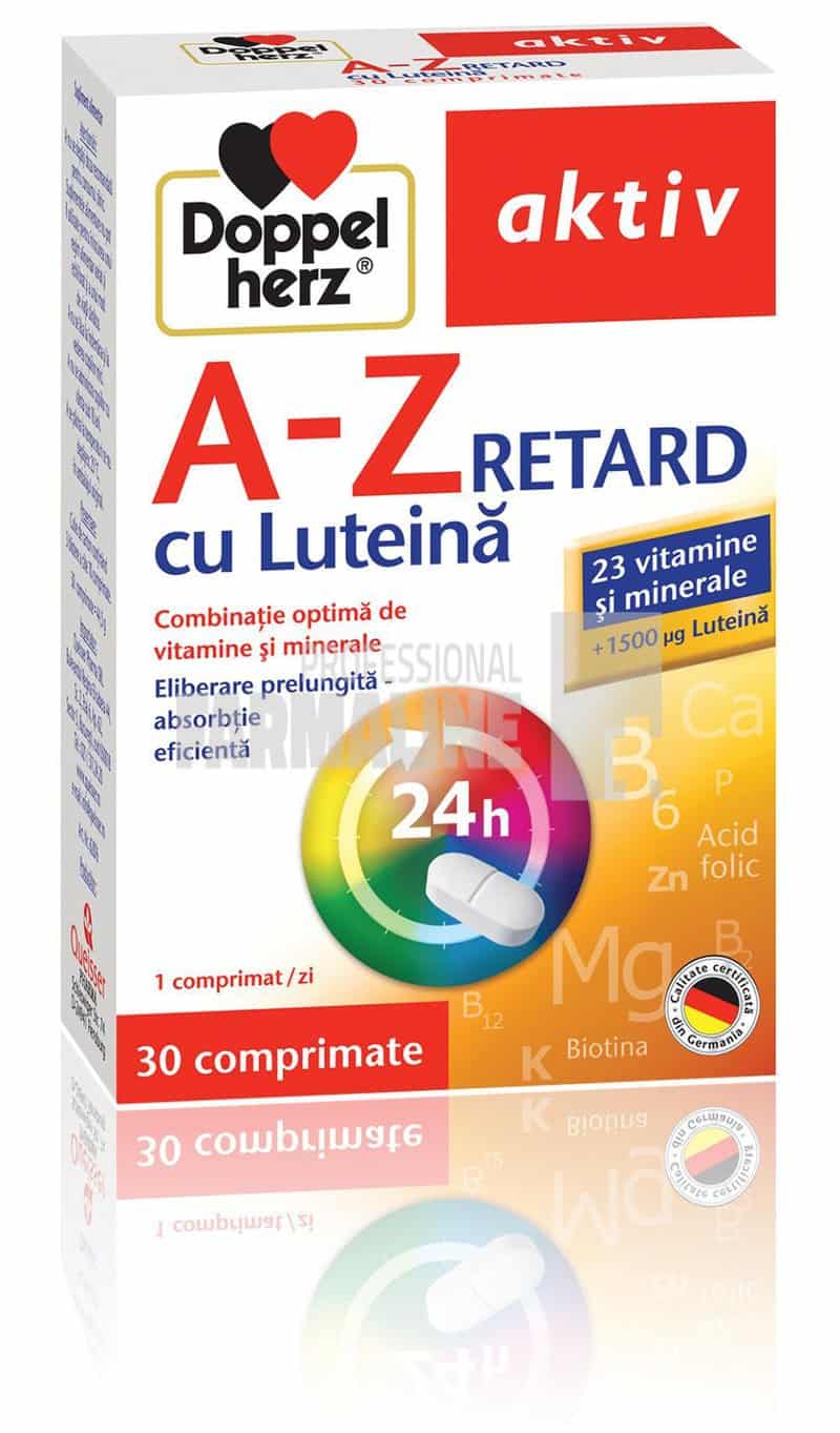 Doppelherz Aktiv A-Z Retard cu luteina 30 comprimate 1 Doppelherz Aktiv A-Z Retard cu luteina 30 comprimate