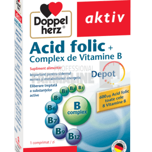 Doppelherz Aktiv Acid folic + Complex de vitamina B retard 30 comprimate