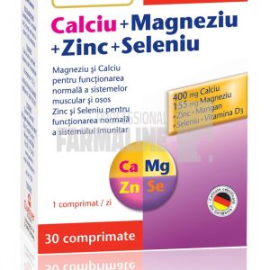 Doppelherz Aktiv Calciu + Magneziu + Zinc + Seleniu 30 comprimate