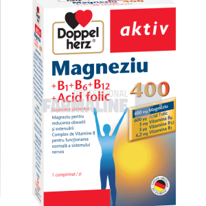 Doppelherz Aktiv Magneziu 400 + B1 + B6 + B12 + Acid folic 30 comprimate