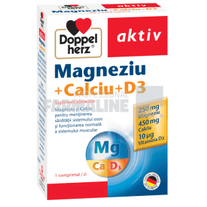 Doppelherz Aktiv Magneziu + Calciu + D3 30 comprimate
