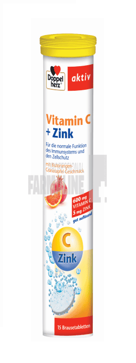 Doppelherz Vitamina C + Zinc 15 comprimate efervescente