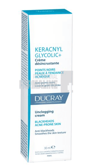 Ducray Keracnyl Glycolic+ Crema dezincrustanta 30 ml 1 Ducray Keracnyl Glycolic+ Crema dezincrustanta 30 ml