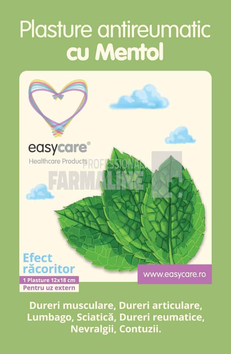 Easy Care Plasture antireumatic cu mentol 12 cm x 18 cm 1 Easy Care Plasture antireumatic cu mentol 12 cm x 18 cm