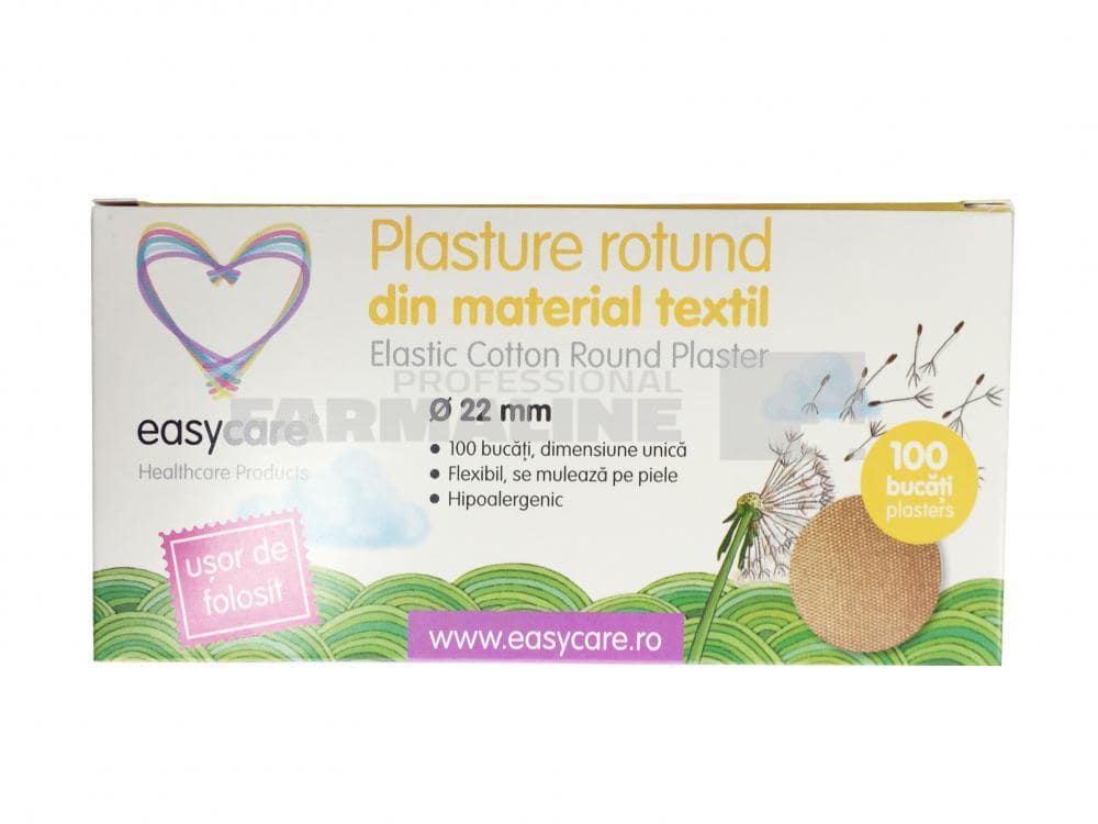 Easy Care Plasture textil rotund 22 mm 100 bucati 1 Easy Care Plasture textil rotund 22 mm 100 bucati