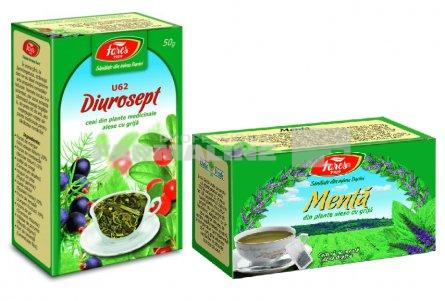 Fares Ceai Diurosept 50 g + Ceai Menta 5 plicuri Cadou 1 Fares Ceai Diurosept 50 g + Ceai Menta 5 plicuri Cadou
