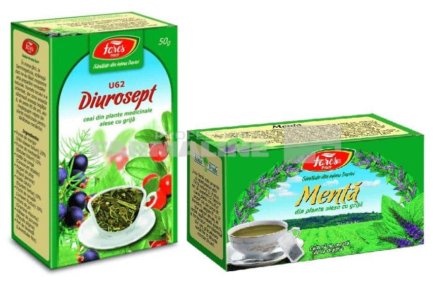 Fares Ceai Diurosept 50 g + Ceai Menta 5 plicuri Cadou 1 Fares Ceai Diurosept 50 g + Ceai Menta 5 plicuri Cadou