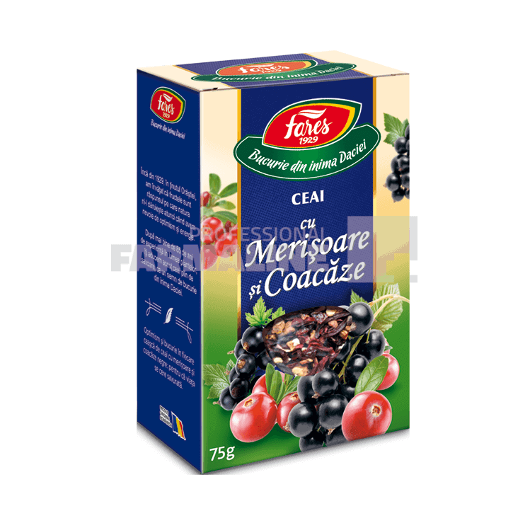 Fares Ceai cu Merisoare si Coacaze 75 g 1 Fares Ceai cu Merisoare si Coacaze 75 g