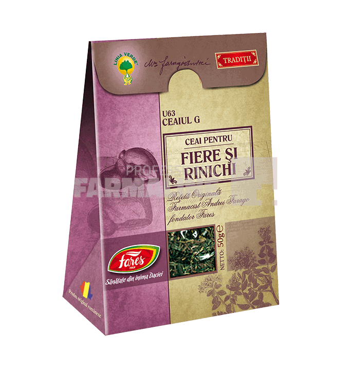 Fares Ceai traditii originale pentru pietre la fiere si rinichi 50 g 1 Fares Ceai traditii originale pentru pietre la fiere si rinichi 50 g