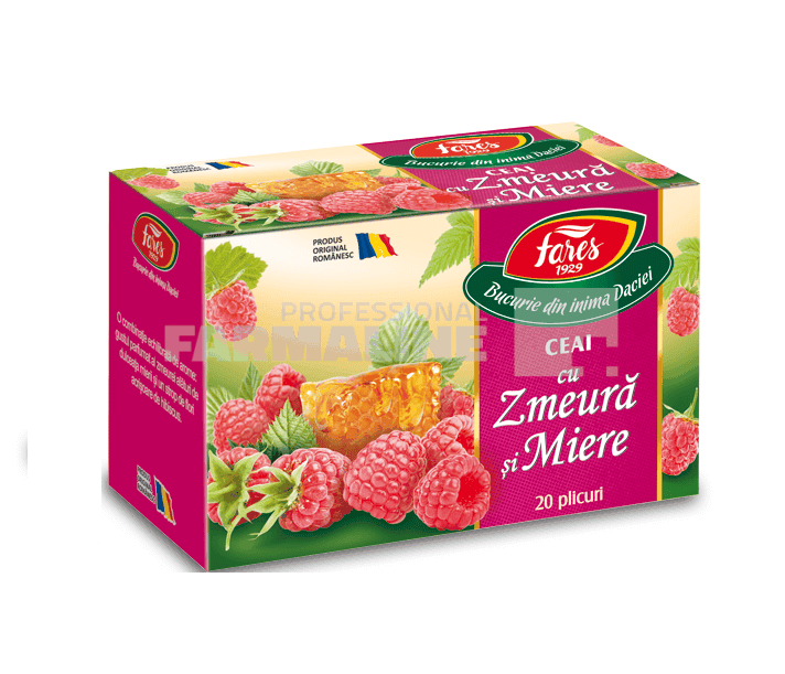 Fares Ceai zmeura si miere 20 plicuri 1 Fares Ceai zmeura si miere 20 plicuri