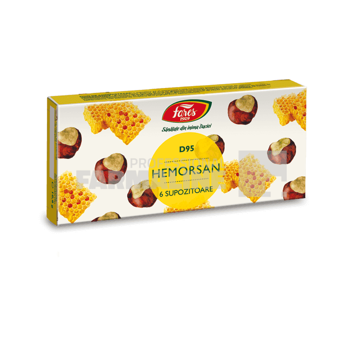 Fares Hemorsan D95 6 supozitoare 1 Fares Hemorsan D95 6 supozitoare