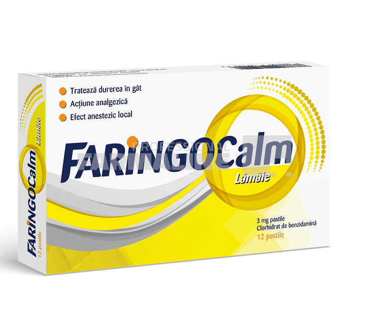 Faringocalm Lamaie 3 mg - Soluția pentru Durerea în Gât 1 Faringocalm lamaie 3 mg 12 pastile