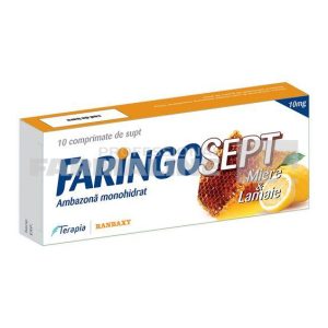 Faringosept cu miere si lamaie 10 mg 10 comprimate de supt