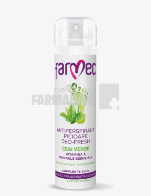 Farmec Antiperspirant picioare Deo Fresh cu ceai verde,vitamina A si minerale esentiale 150 ml 1 Farmec Antiperspirant picioare Deo Fresh cu ceai verde