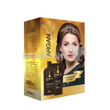 Farmec Pachet Argan Plus Sampon cu Ulei de Masline 250 ml + Masca cu Ulei de Masline 150 ml