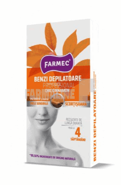Farmec benzi depilatoare duble pentru fata cu scortisoara10 benzi
