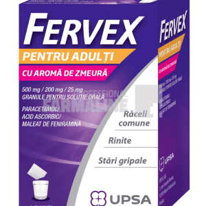 Fervex pentru adulti cu aroma de zmeura 8 plicuri