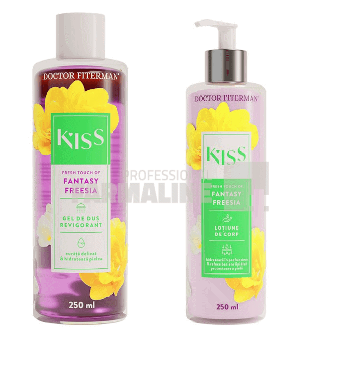 Fiterman Pachet Kiss - gel de dus Fantasy Freesia 250 ml + Lotiune corp 250 ml 1 Fiterman Pachet Kiss - gel de dus Fantasy Freesia 250 ml + Lotiune corp 250 ml