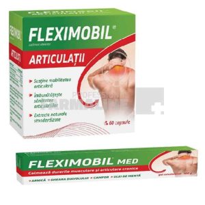 Fleximobil Articulatii 60 capsule + Fleximobil Med Gel emulsionat 100 g Cadou