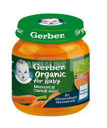 Gerber Piure Bio din morcovi si cartofi dulci 4 luni+ 125g