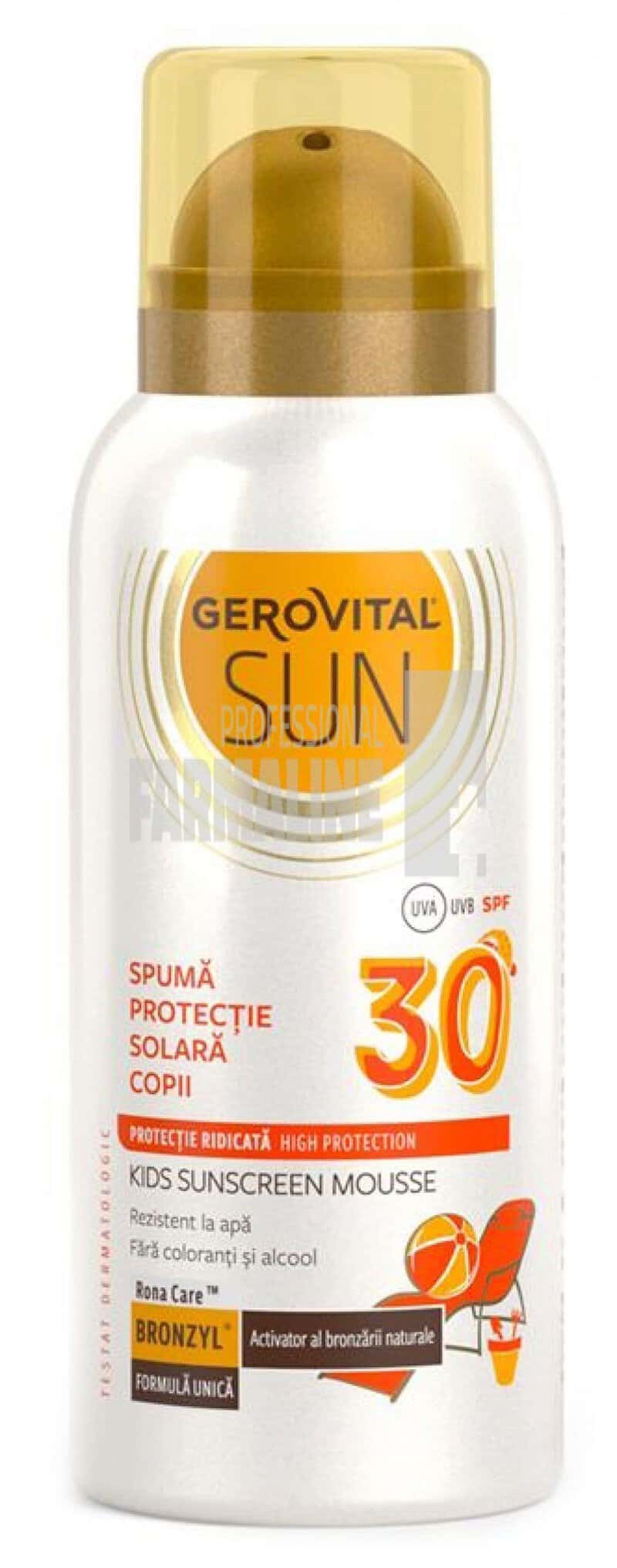 Gerovita Sun Spuma protectie solara copii SPF30+ 100 ml 1 Gerovita Sun Spuma protectie solara copii SPF30+ 100 ml