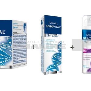 Gerovital H3 Crema intensiv hidratanta de zi 50 ml + Crema contur ochi/ buze 15 ml + Deo Spray Sensitive 150 ml