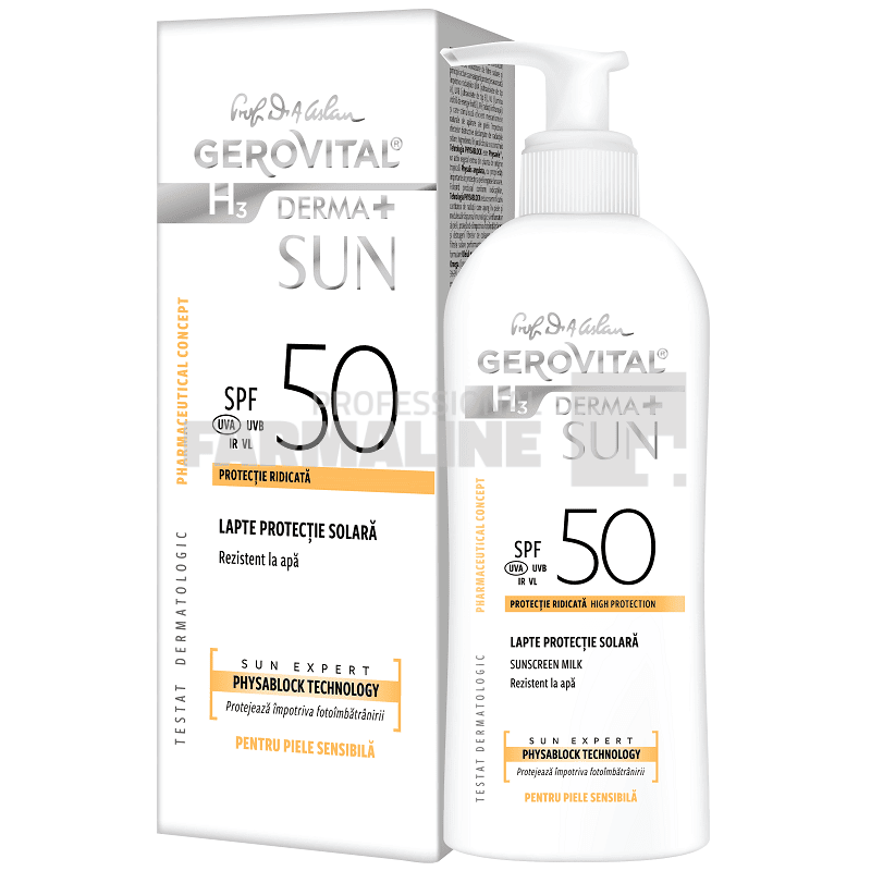Gerovital H3 Derma+ Sun Lapte protectie solara SPF50+ 150 ml