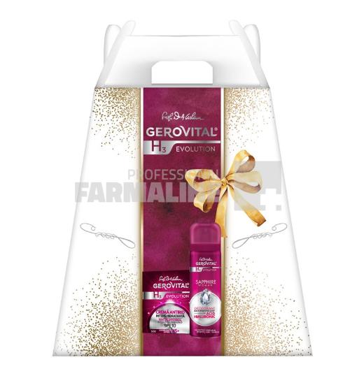 Gerovital H3 Evolution Pachet Crema antirid intens hidratanta 50ml + Deo Spray Sapphire 150ml 1 Gerovital H3 Evolution Pachet Crema antirid intens hidratanta 50ml + Deo Spray Sapphire 150ml
