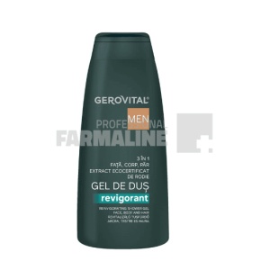 Gerovital Men Gel de dus revigorant 3 in 1 400 ml