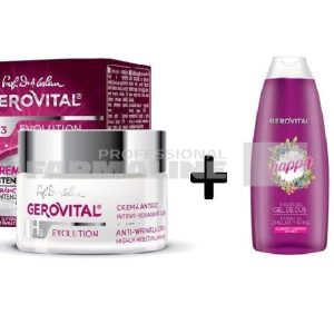 Gerovital Pachet Crema lift hidratanta de zi SPF10 50 ml + Gel de duș Full of Happy 250 ml