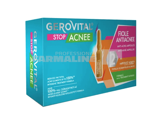 Gerovital Stop acnee fiole antiacneice 2 ml 10 fiole 1 Gerovital Stop acnee fiole antiacneice 2 ml 10 fiole