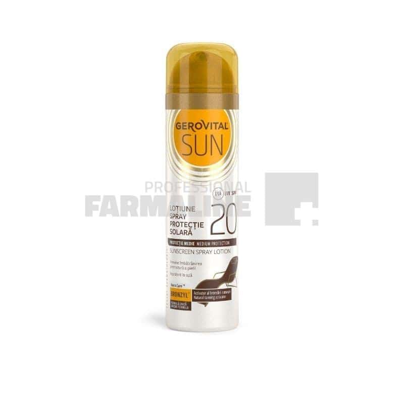 Gerovital Sun Lotiune Spray protectie solara SPF20+ 150 ml